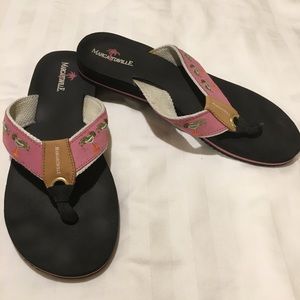 Margaritaville flip flops- drink glass